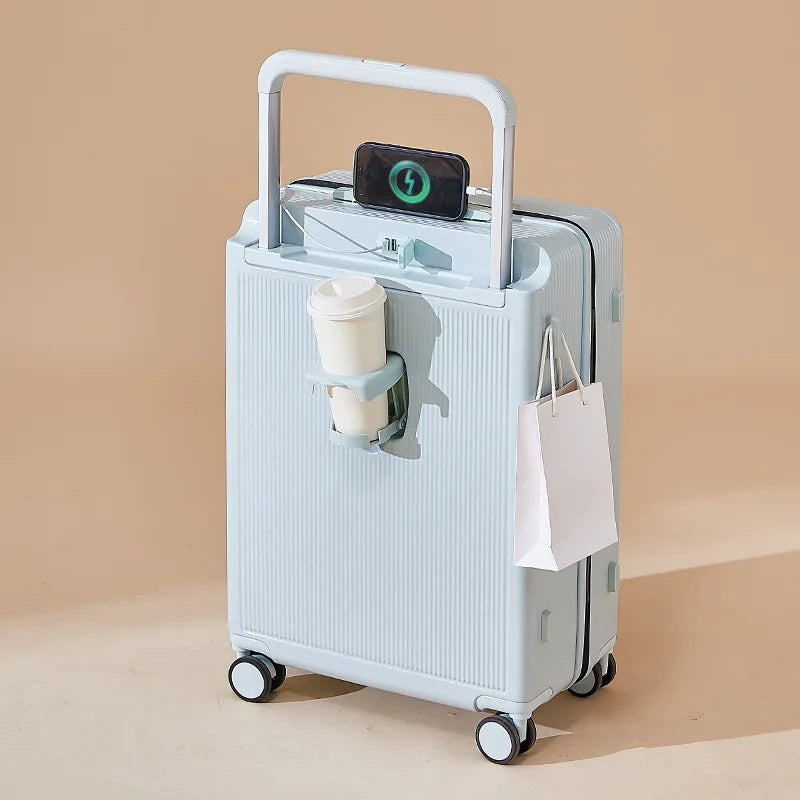 KLQDZMS USB Charging Trolley Luggage for Stylish Travel - Jayariele one stop shop