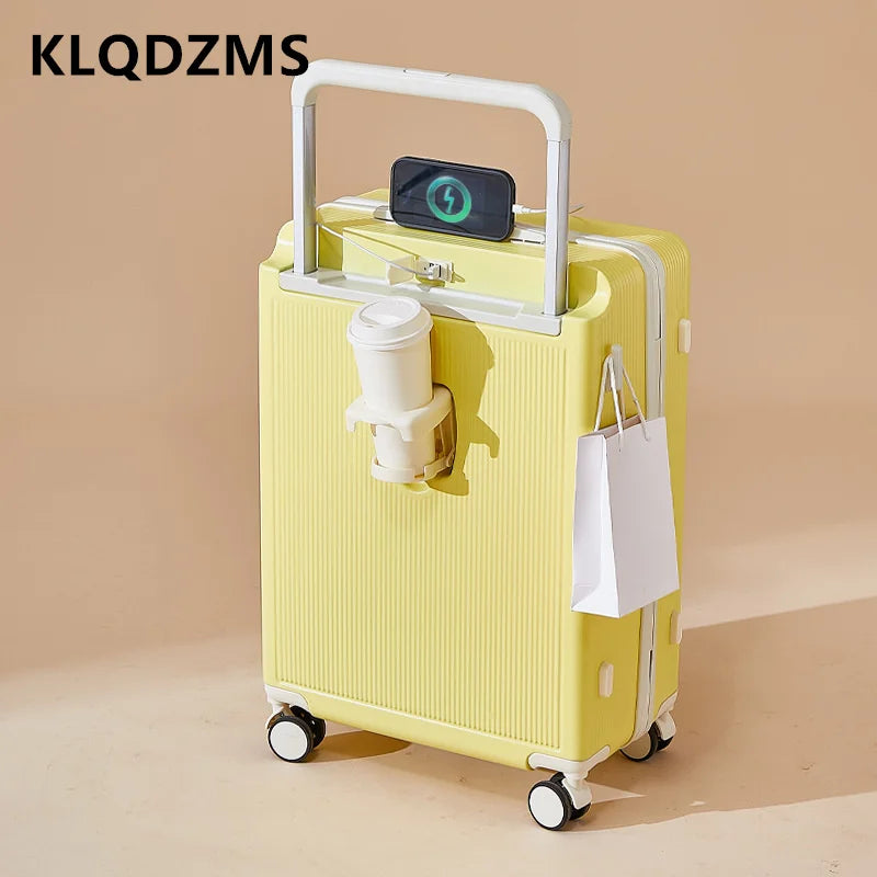 KLQDZMS USB Charging Trolley Luggage for Stylish Travel - Jayariele one stop shop