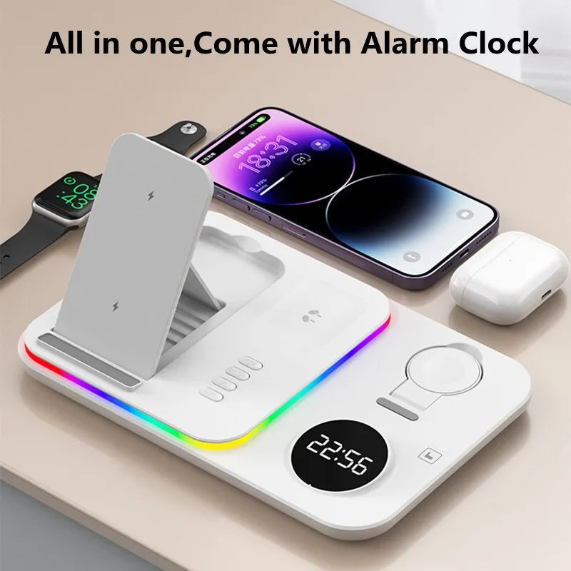 30W Wireless Charger Stand with Light Alarm Clock for iPhone - Jayariele one stop shop