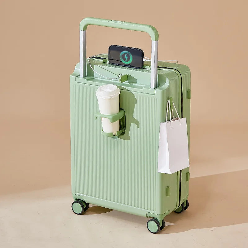 KLQDZMS USB Charging Trolley Luggage for Stylish Travel - Jayariele one stop shop