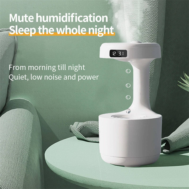 Bedroom Anti-Gravity Humidifier With Clock Water Drop Backflow Aroma Diffuser Large Capacity Office Bedroom Mute Heavy Fog Household Sprayer - Jayariele one stop shop