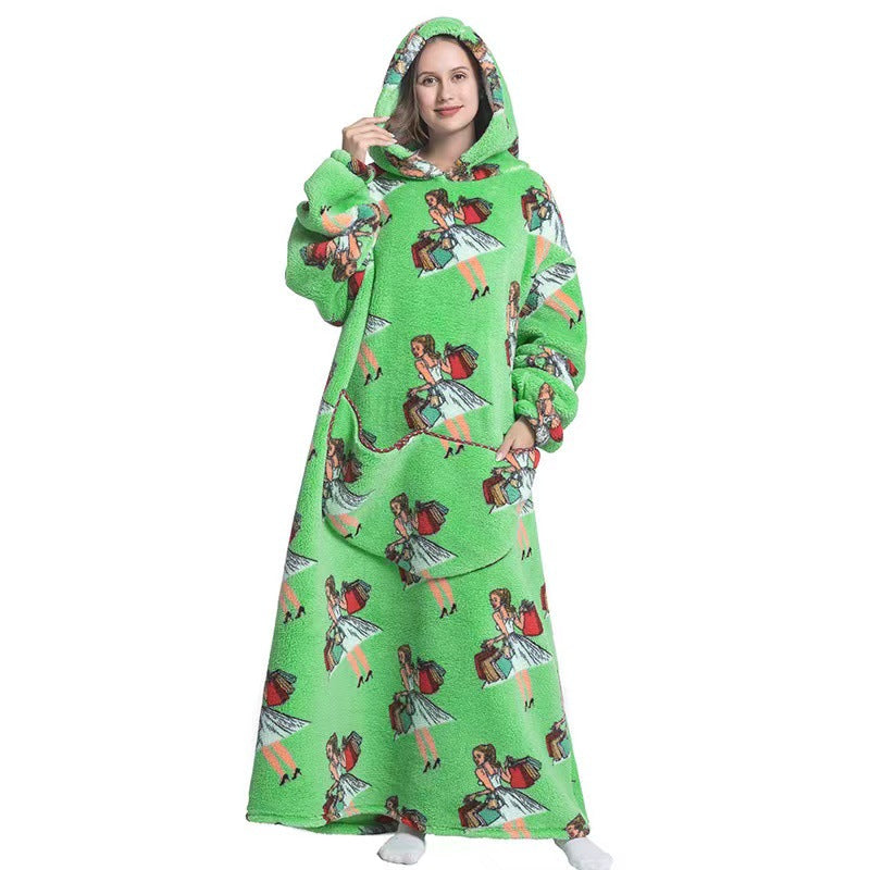 Cuddly Fleece Hooded Wearable Blanket - Jayariele one stop shop