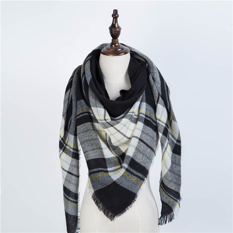 esign Women Triangles Scarf Long Scarves Shawl Autumn Winter - Jayariele one stop shop