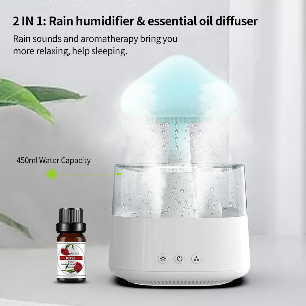 Rain Humidifier Mushroom Humidifier Rain Cloud Humidifier Water Drop Humidifier - Jayariele one stop shop