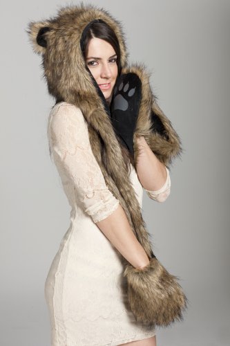 European and American fur hat winter female animal hat imitation rabbit fur grass cartoon cap with scarf - Jayariele one stop shop