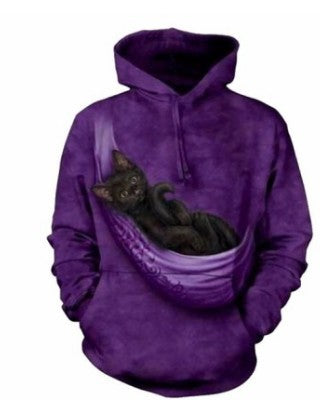 European And American Spring And Autumn 3D Digital Printing Kitten Fashion Couple Hoodie Sweater Loose - Jayariele one stop shop