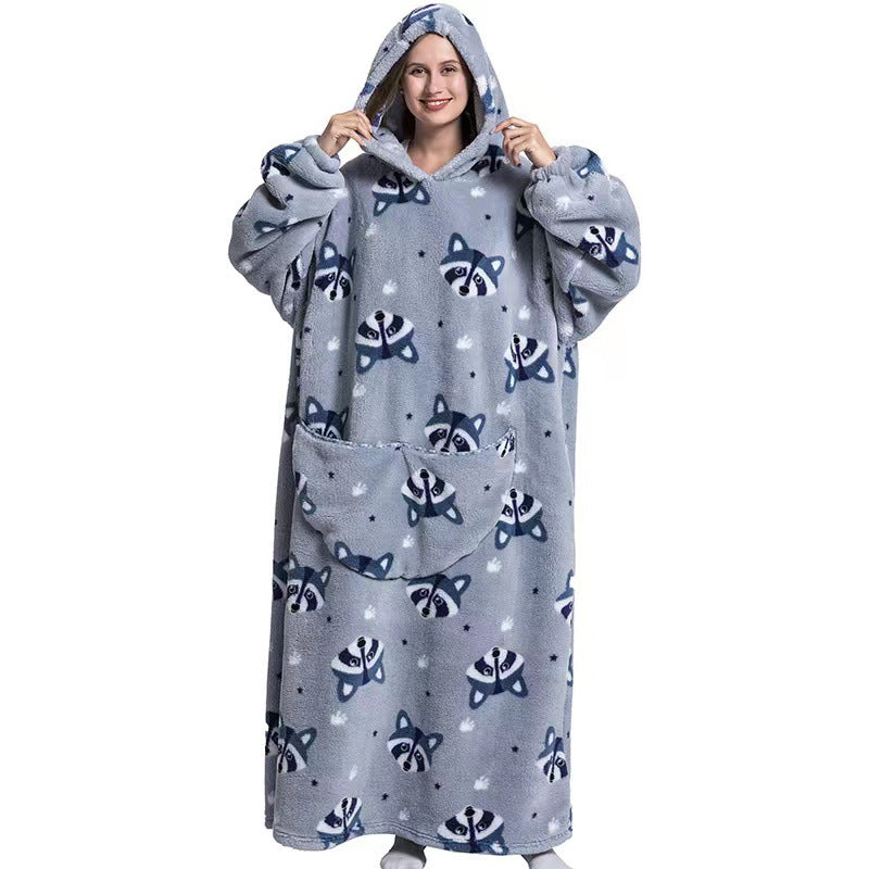 Cuddly Fleece Hooded Wearable Blanket - Jayariele one stop shop