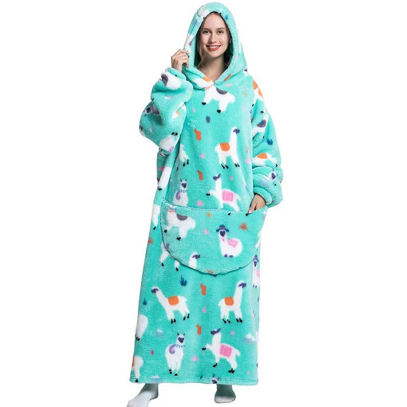 Cuddly Fleece Hooded Wearable Blanket - Jayariele one stop shop