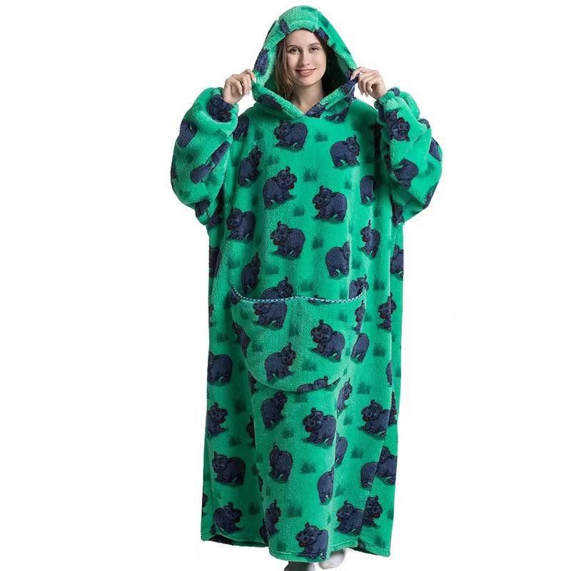 Cuddly Fleece Hooded Wearable Blanket - Jayariele one stop shop