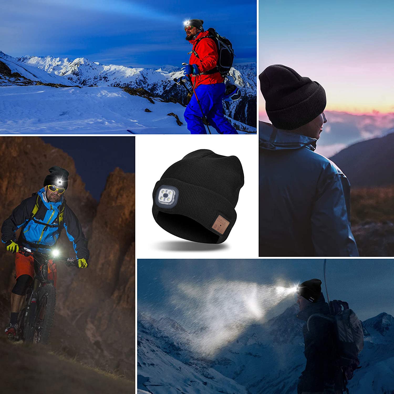 Bluetooth Knitted Hat Outdoor Night Running Night Fishing Led Light - Jayariele one stop shop