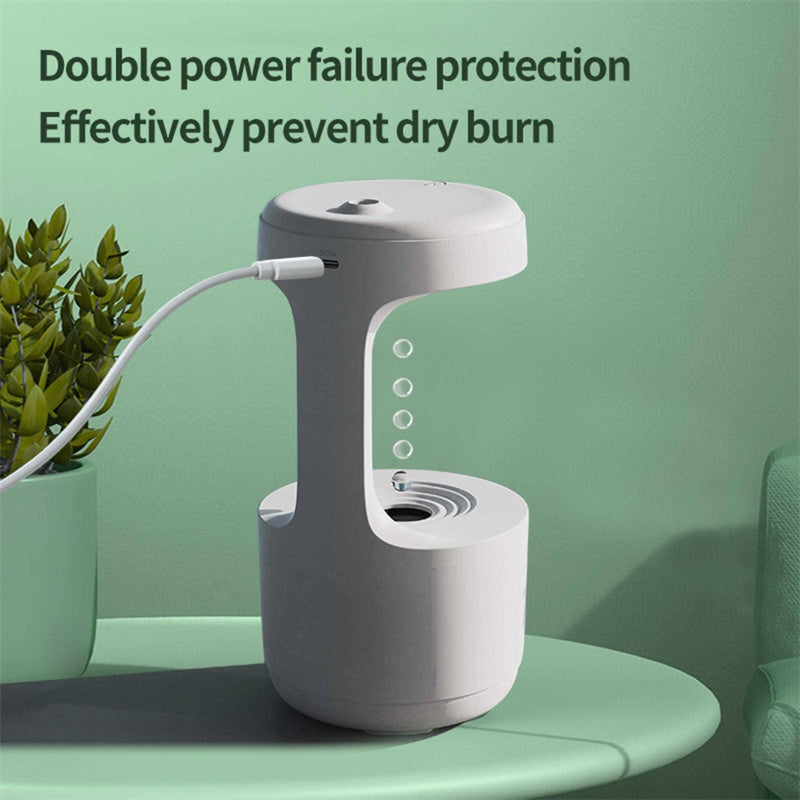 Bedroom Anti-Gravity Humidifier With Clock Water Drop Backflow Aroma Diffuser Large Capacity Office Bedroom Mute Heavy Fog Household Sprayer - Jayariele one stop shop