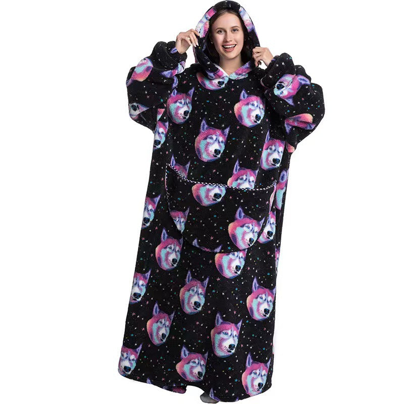 Cuddly Fleece Hooded Wearable Blanket - Jayariele one stop shop
