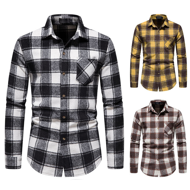 Thick Warm Woolen Cloth Flannel Casual Shirt Base Men's Shirt - Jayariele one stop shop