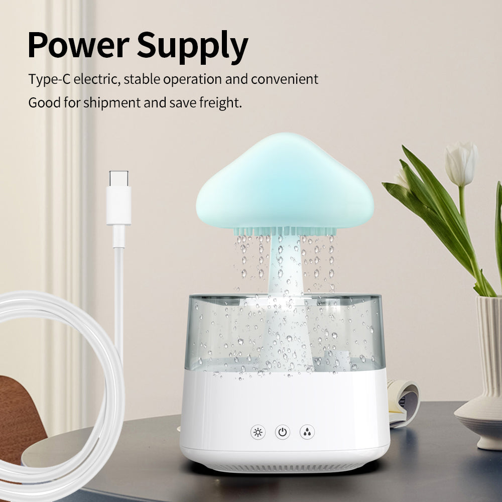 Rain Humidifier Mushroom Humidifier Rain Cloud Humidifier Water Drop Humidifier - Jayariele one stop shop