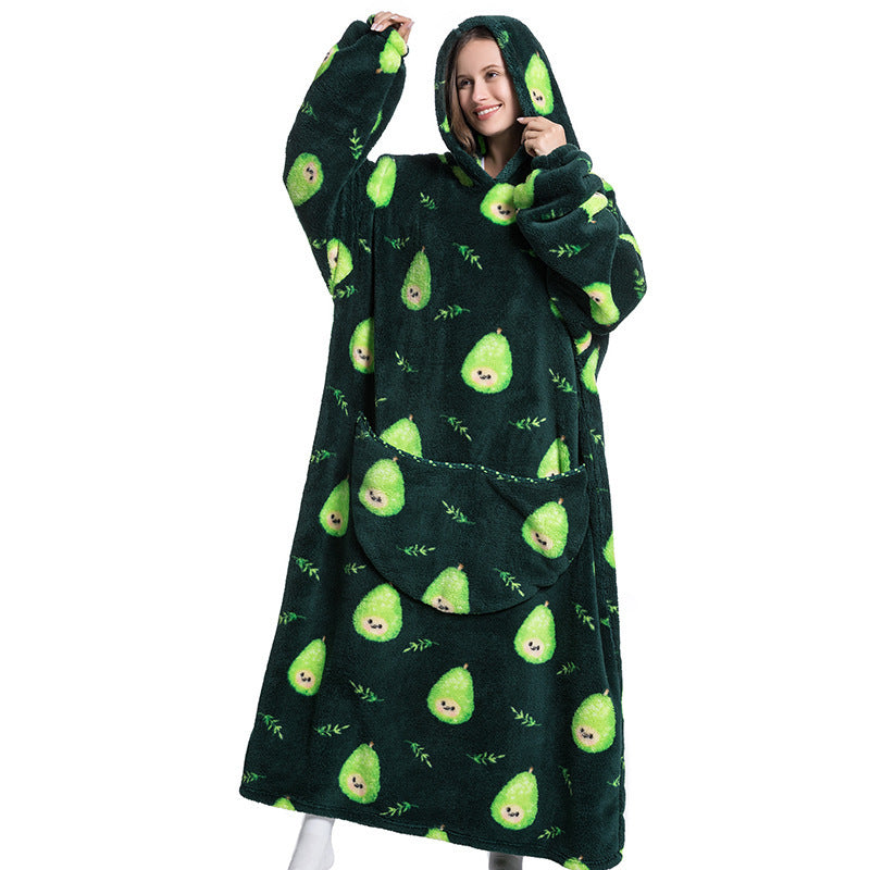 Cuddly Fleece Hooded Wearable Blanket - Jayariele one stop shop