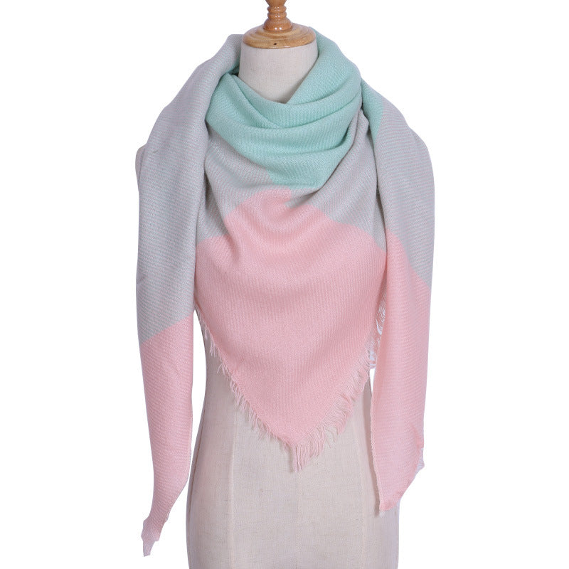 esign Women Triangles Scarf Long Scarves Shawl Autumn Winter - Jayariele one stop shop