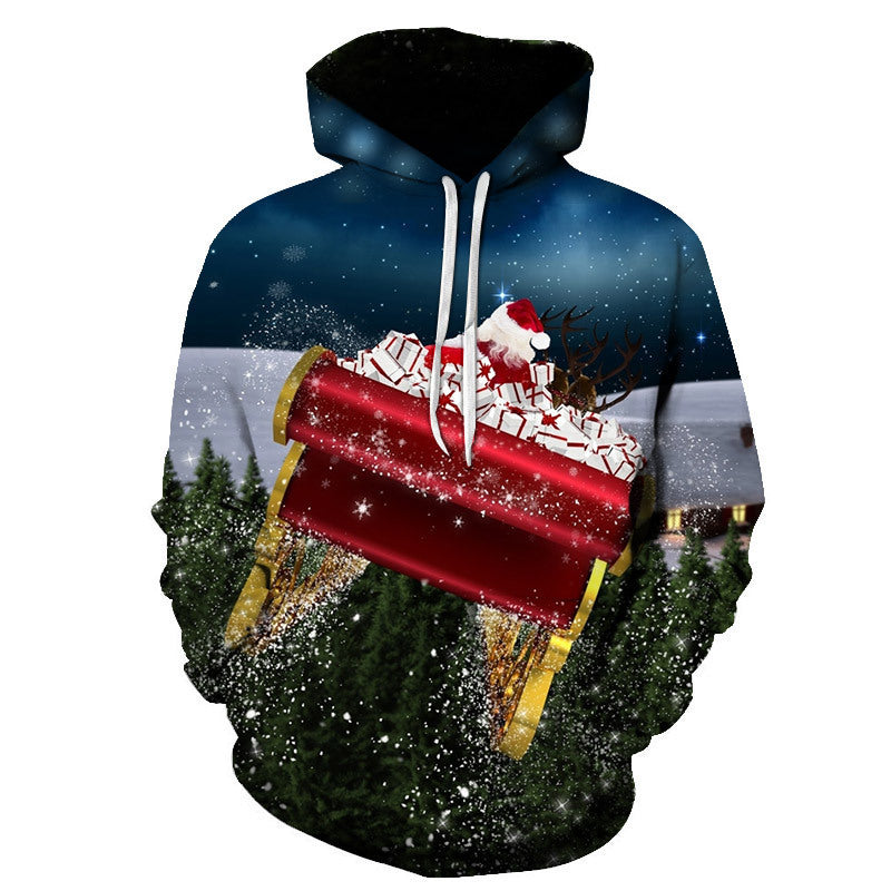 Autumn Men's Santa Claus Cartoon 3D Print Hoodie - Jayariele one stop shop